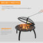 Outsunny Brasero Exterior Ø55 cm Chimenea Hoguera Portátil para Calefacción Barbacoa Terraza Patio Camping Jardín con Cubierta de Malla Atizador de Fuego Negro, , large indicador imagen numero 4