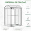 Outsunny Invernadero de Exterior Vivero Casero con Puerta Enrollable Cubierta de PE y Marco de Metal para Cultivos Plantas Tomates Terraza Patio 100x80x150 cm Transparente Blanco, , large indicador imagen numero 4