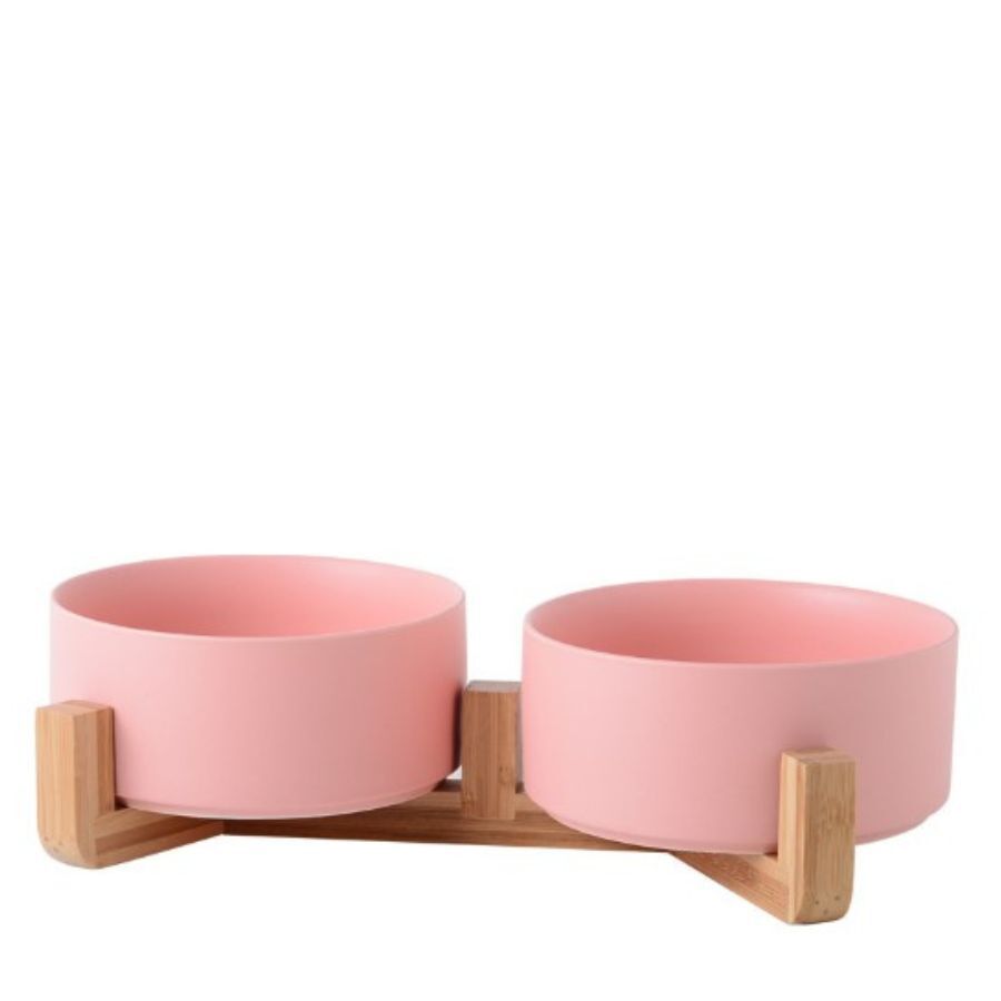 Comedero o cuenco de cer&aacute;mica ROSA para mascotas, , large Imagen numero 1