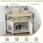 COSTWAY Mueble Arenero para Gatos, Casa Esquinera para Gatos de Madera con Estante Abierto, 2 Puertas, 2 Entradas y Patas de Metal, Casa de Baño para Mascota, 105 x 50 x 73 cm (Blanco), , large indicador imagen numero 5