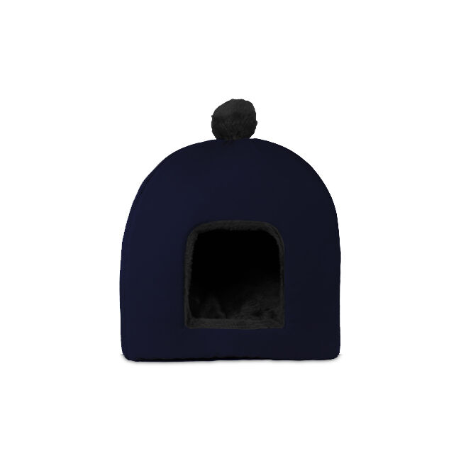 Gauty Cama Redonda para Perros y Gatos  Tela Impermeable y pelo - Azul y negro, , large Imagen numero 1