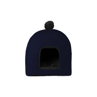 Gauty Cama Redonda Tela Impermeable y pelo  Azul y negro para Perros y Gatos 