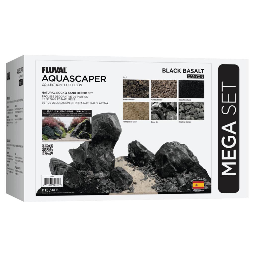Kit Aquascaper Fluval, Ca&ntilde;&oacute;n de basalto negro,Mega, 21 kg, , large Imagen numero 1