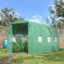 Outsunny Invernadero de Túnel 400x200x200 cm Invernadero de Jardín con Puerta Enrollable y Ventanas Múltiples Cubierta PE 140 g/m² Anti-UV Marco de Metal para Cultivo Plantas Verduras Verde, , large indicador imagen numero 2