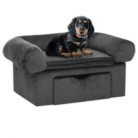 Vidaxl sofá con cajón gris para perros