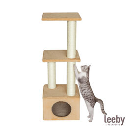 Leeby Colette DoubPost torre rascador con cama nido beige para gatos