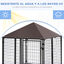 PawHut Conjunto para Mascotas Juego de Perrera de Exterior con Techo y Comedero Elevado para Perros de 4 Alturas Ajustables para Terraza Balcón 141x141x153 cm 43x25x30 cm Negro, , large indicador imagen numero 5