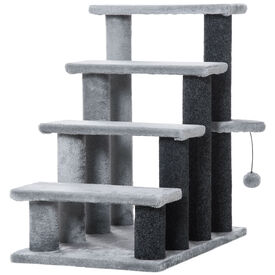 PawHut Escaleras de 3 Escalones gris para Gatos 