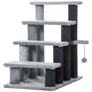 PawHut Escaleras de 3 Escalones gris para Gatos 