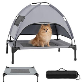 COSTWAY Cama Elevada para Perros con Toldo Extra&iacute;ble (78,5 x 63 x 70 cm)