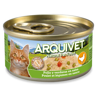 Arquivet Pollo en salsa con Verduras Pack para gatos