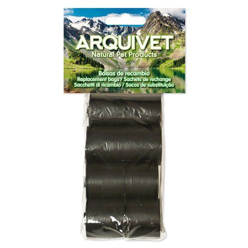 Arquivet pack 80 bolsas de basura de recambio negro para excrementos de mascotas