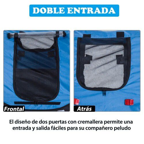 Remolque de bicicleta PawHut para perros color Azul/Negro thumbnail