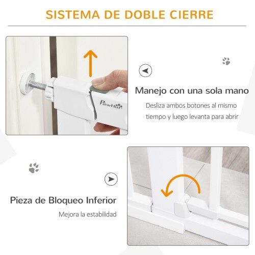 PawHut barrera de seguridad de mascotas color Blanco thumbnail