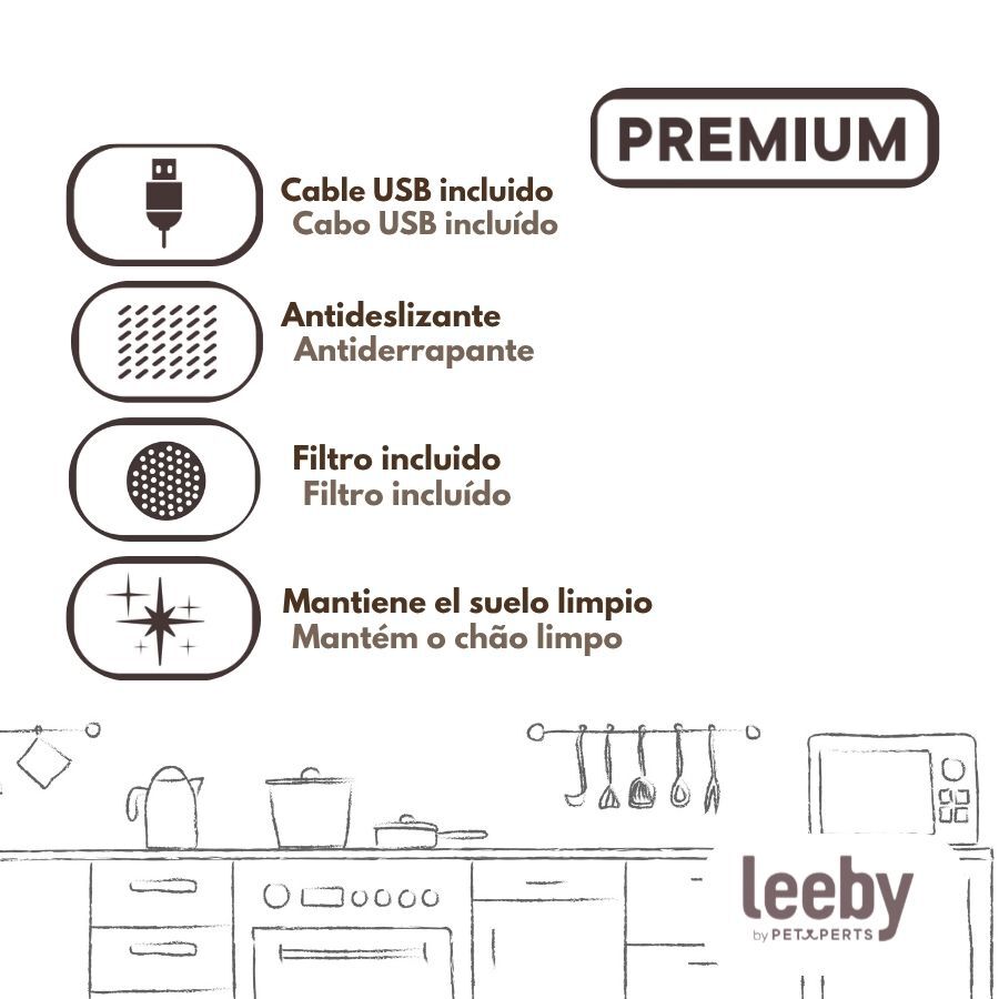 Leeby Fuente de Agua Blanco para gatos, , large Imagen numero 5