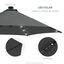 Outsunny Sombrilla Voladiza de 3 m con Luces LED Sombrilla de Jardín con Manivela y Base Cruzada Parasol Excéntrico para Exterior Patio Terraza Gris Oscuro, , large indicador imagen numero 5