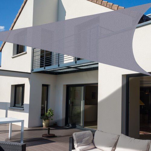 Toldo vela triangular para jard&iacute;n color Gris, , large Imagen numero 1