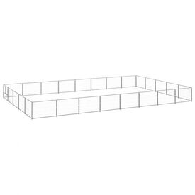VidaXL Perrera Acero Rectangular Mediana