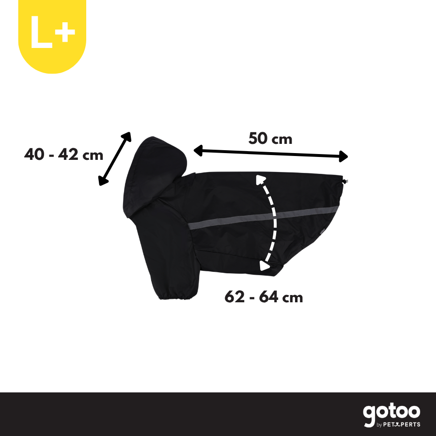 Gotoo Abrigo Impermeable Reflectante Negro para perros, , large Imagen numero 4