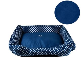Benetton Cuna azul lunares para perros 