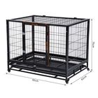 Pawhut jaula de metal con ruedas negro para perros, , large image number null