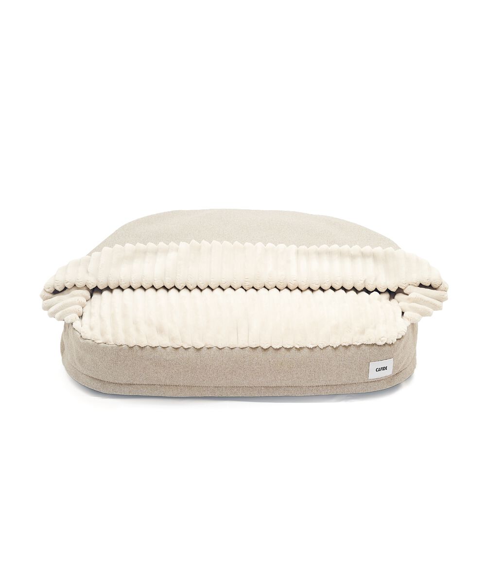 Cama Perro con Capucha Chenilla Beige, Maso, , large Imagen numero 1