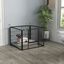 PawHut Parque para Perros de 4 Paneles 82x82x60 cm Parque de Juegos para Mascotas Plegable con Puerta de Pestillo y Marco de Metal para Interior y Exterior Gris, , large indicador imagen numero 2