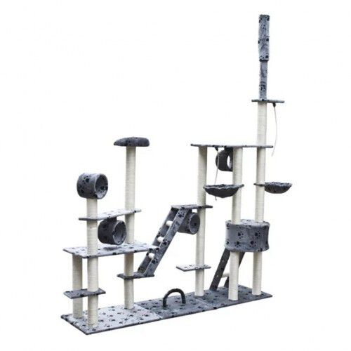 Rascador de lujo para gatos color Gris Huellas, , large Imagen numero 2