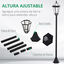 Outsunny 2 Farolas Solares negras impermeable IP44 para jardín, , large indicador imagen numero 4