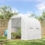 Outsunny Invernadero de Túnel 245x200x200 cm Invernadero de Jardín con Puerta Enrollable y Ventanas Múltiples Cubierta PE 140 g/m² Anti-UV Marco de Metal para Cultivo Plantas Verduras Blanco, , large indicador imagen numero 2
