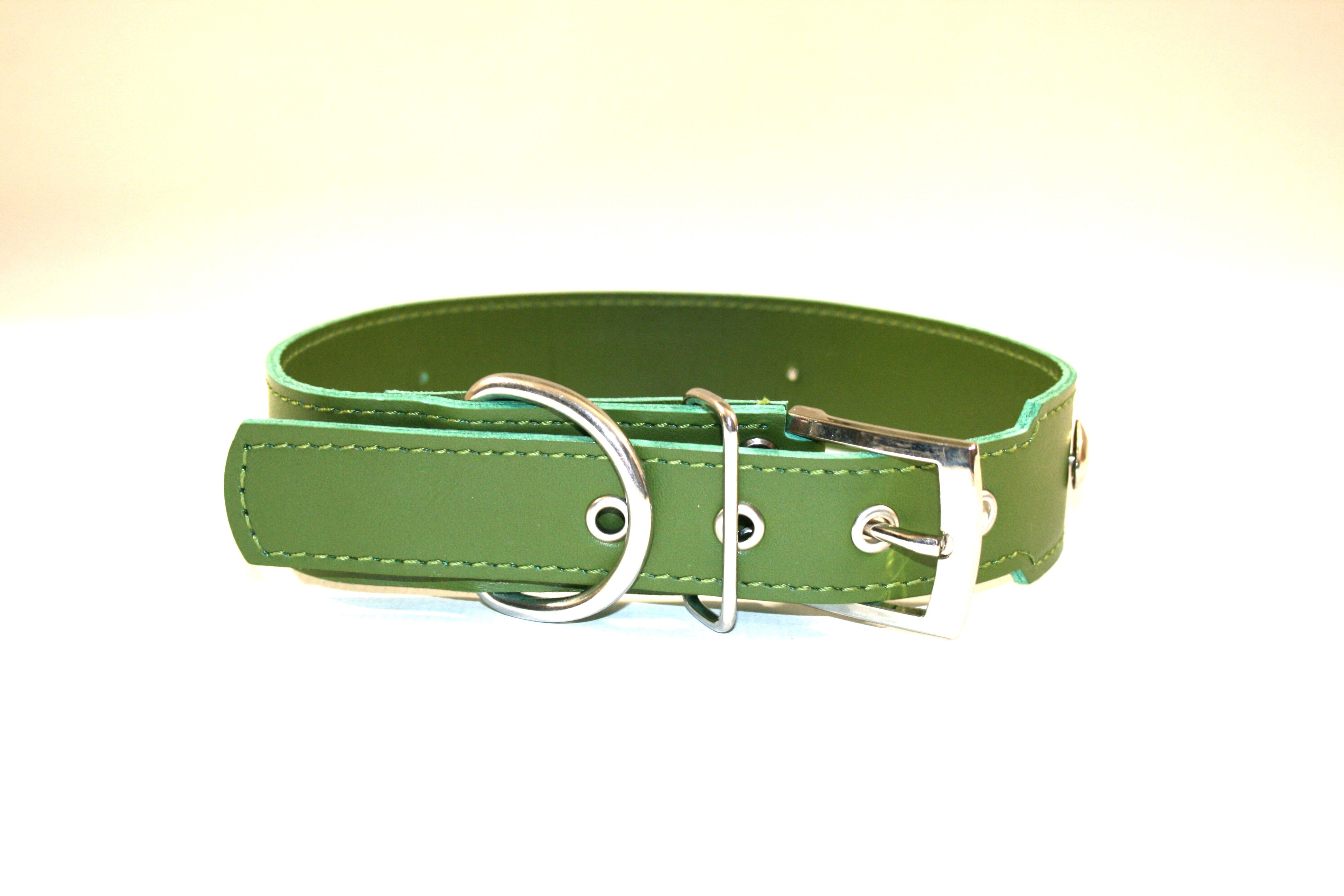 COLLAR DE PIEL VERDE CON  CORAZON, , large Imagen numero 2