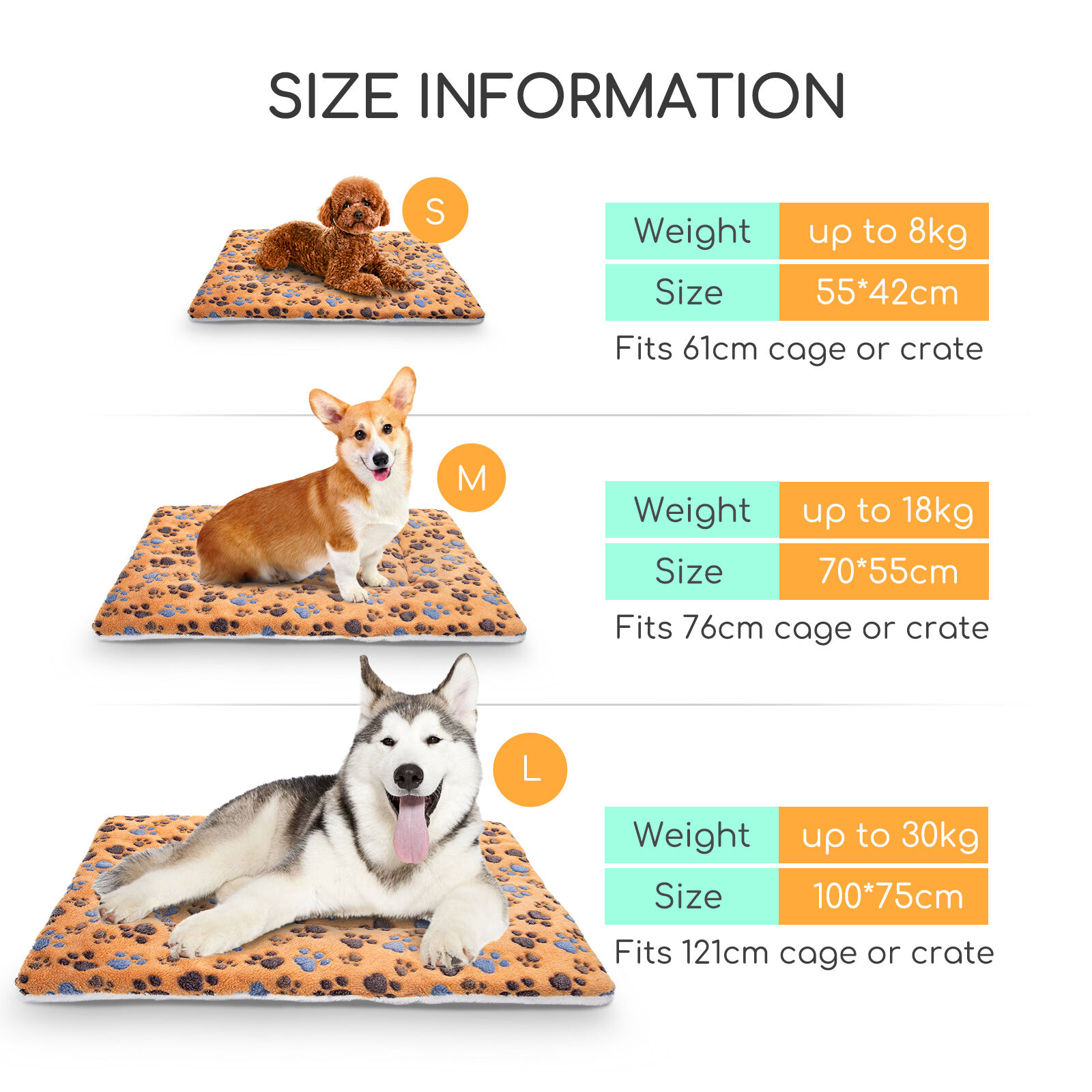 Nobleza Colchoneta para Perros Cama, Esterilla Gruesa para Perros y Gatos, Mascotas Manta Grande Colch&oacute;n de Franela Reversible Supersuave, Pata Almohadilla Coj&iacute;n C&aacute;lida para Cachorros, L70*W55CM, , large Imagen numero 3