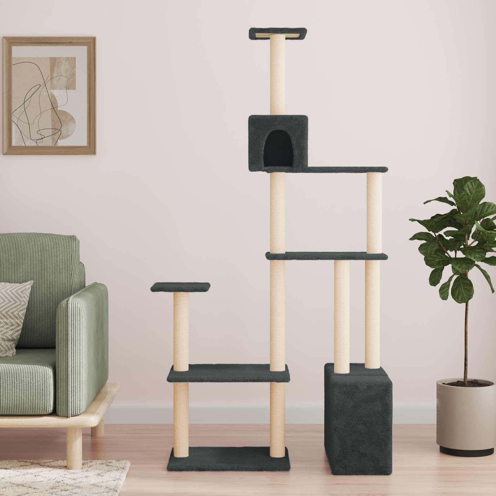 vidaXL &Aacute;rbol para gatos con postes de sisal &Aacute;rbol rascador Torre Juego Gatitos, , large Imagen numero 2