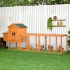PawHut Gallinero de Madera 297,5x68x118 cm Jaula Grande para 3-6 Gallinas con Techo Asfáltico Corral de Metal Puerta de Pestillo Nido Bandeja Extraíble y Rampa Natural, , large image number null