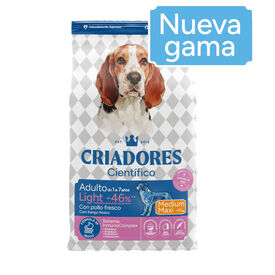 Criadores Cient&iacute;fico Light -46% contenido graso Adulto Medium-Maxi Pienso Pollo para perros