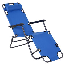 Outsunny Tumbona Reclinable Azul para hogar