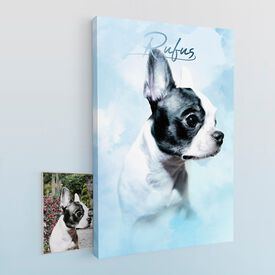 Pet Story Retrato Personalizado de Mascota Lienzo Cloud Blue