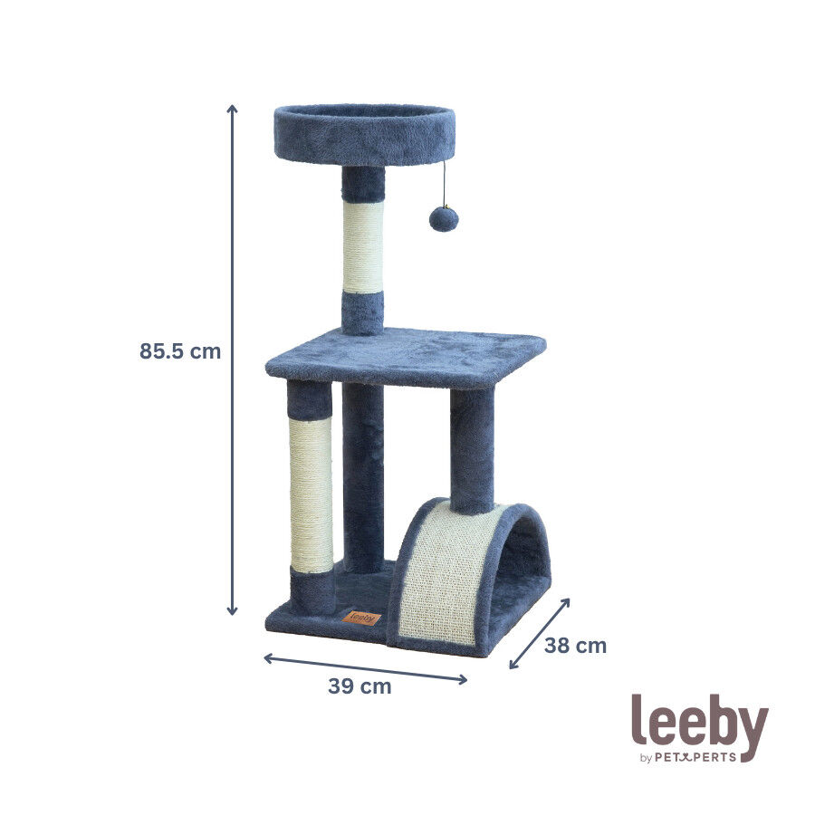 Leeby Marcelo torre rascador con cama y juguete para gatos thumbnail