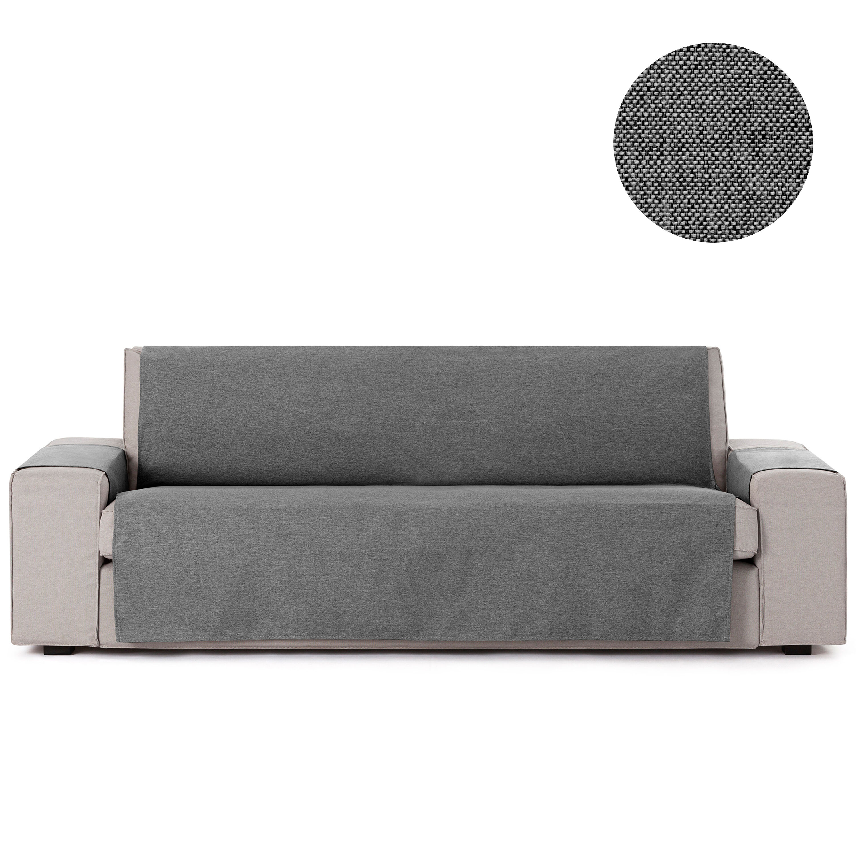 Vipalia Protector Cubre Sof&aacute; 4 Plazas Color Gris Oscuro Modelo Brisa, , large Imagen numero 10