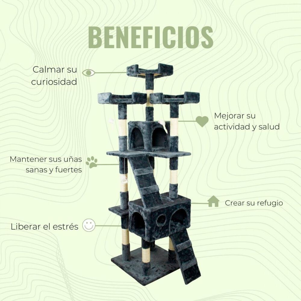 MOBICLINIC ÁRBOL RASCADOR TOM 4 ALTURAS GRIS PARA GATOS thumbnail