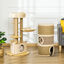 PawHut Conjunto para Gatos Madera Natural, , large indicador imagen numero 2