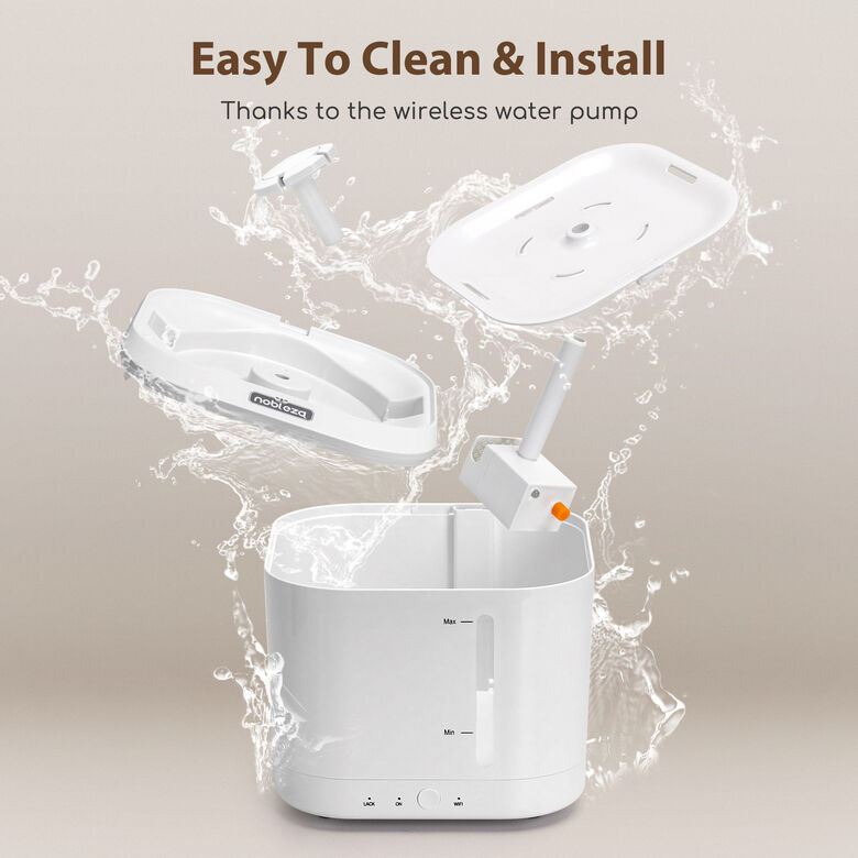 Nobleza Fuente de Agua automática blanca con control remoto para mascotas thumbnail