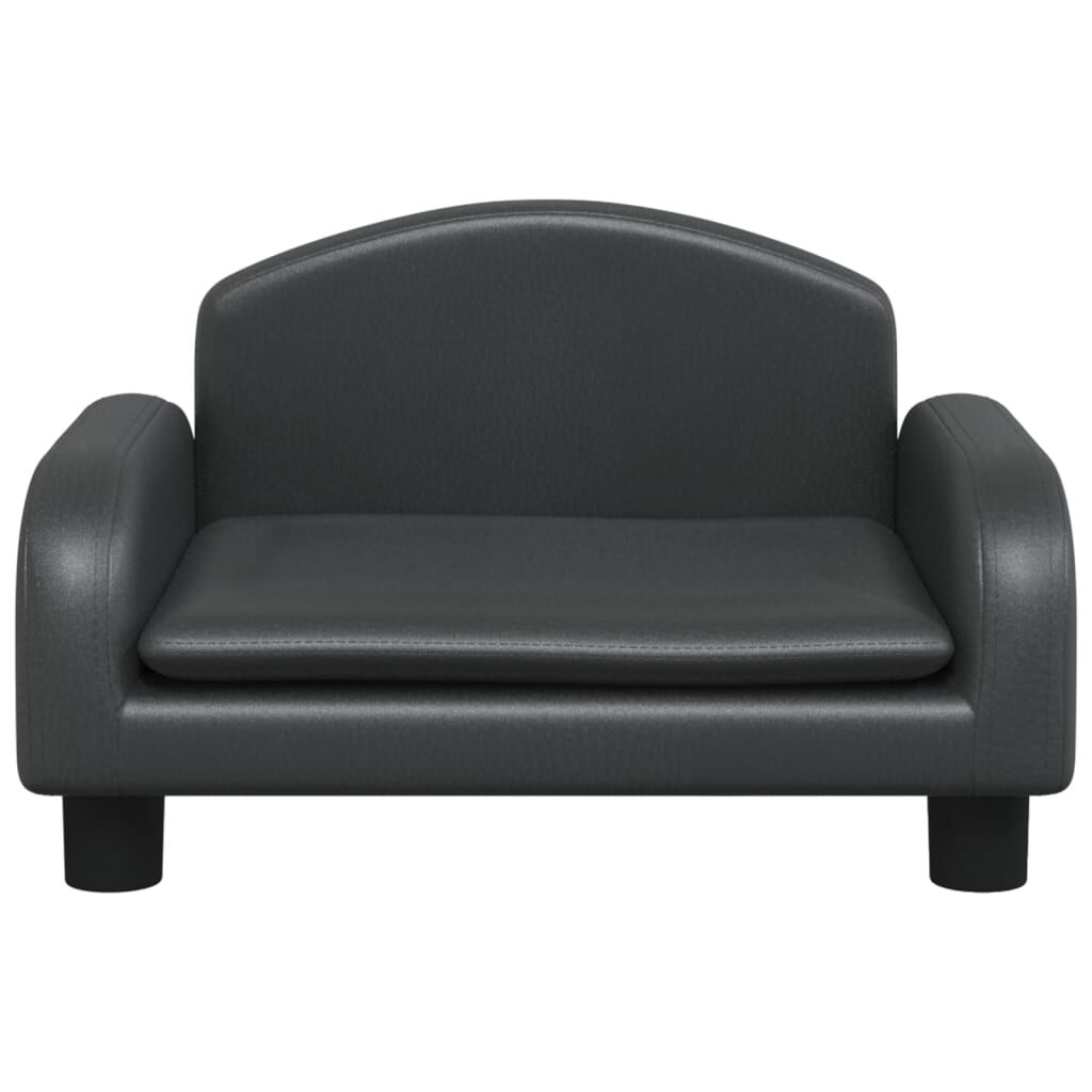 vidaXL Cama para perros de cuero sint&eacute;tico negra 50x40x30 cm, , large Imagen numero 2