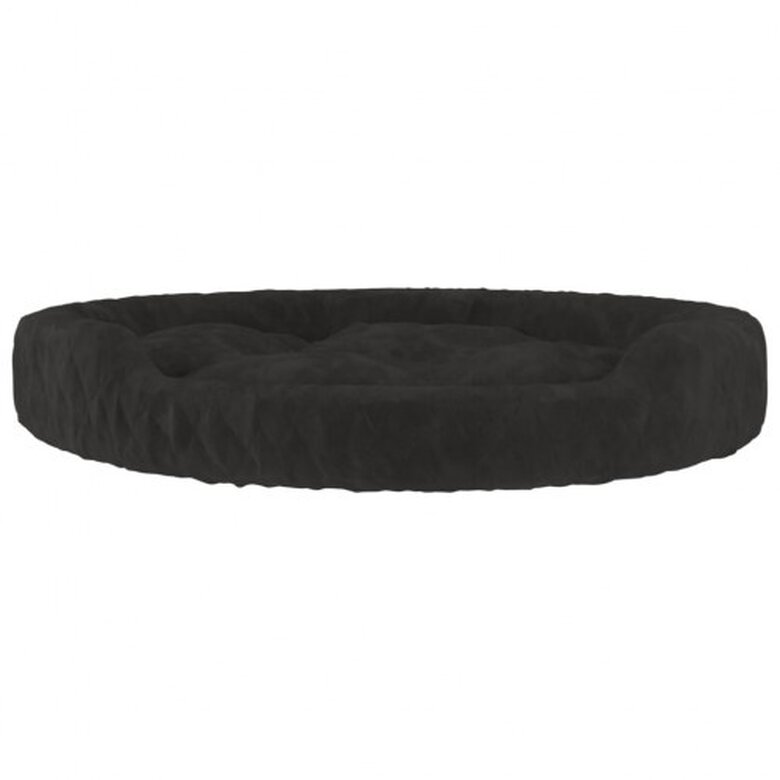 Vidaxl cama redonda acolchada negra para perros, , large image number null