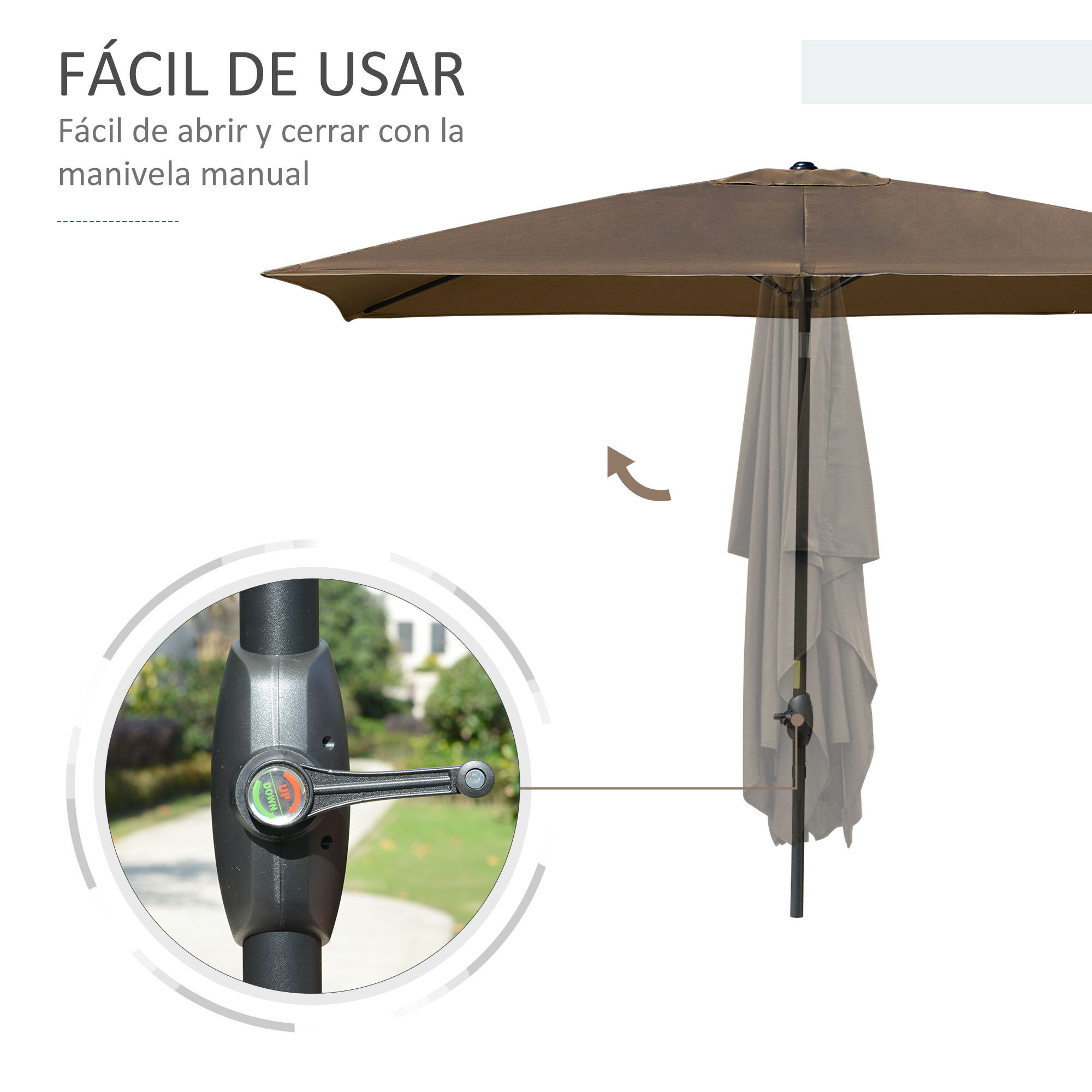 Outsunny Sombrilla De Jardín Café De Aluminio Inclinable thumbnail