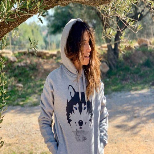 Sudadera Animal Totem lobo color gris thumbnail