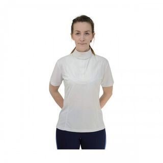 Camisa manga corta para hípica Downham para mujer color Blanco