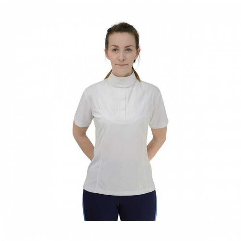 Camisa manga corta para hípica Downham para mujer color Blanco, , large image number null