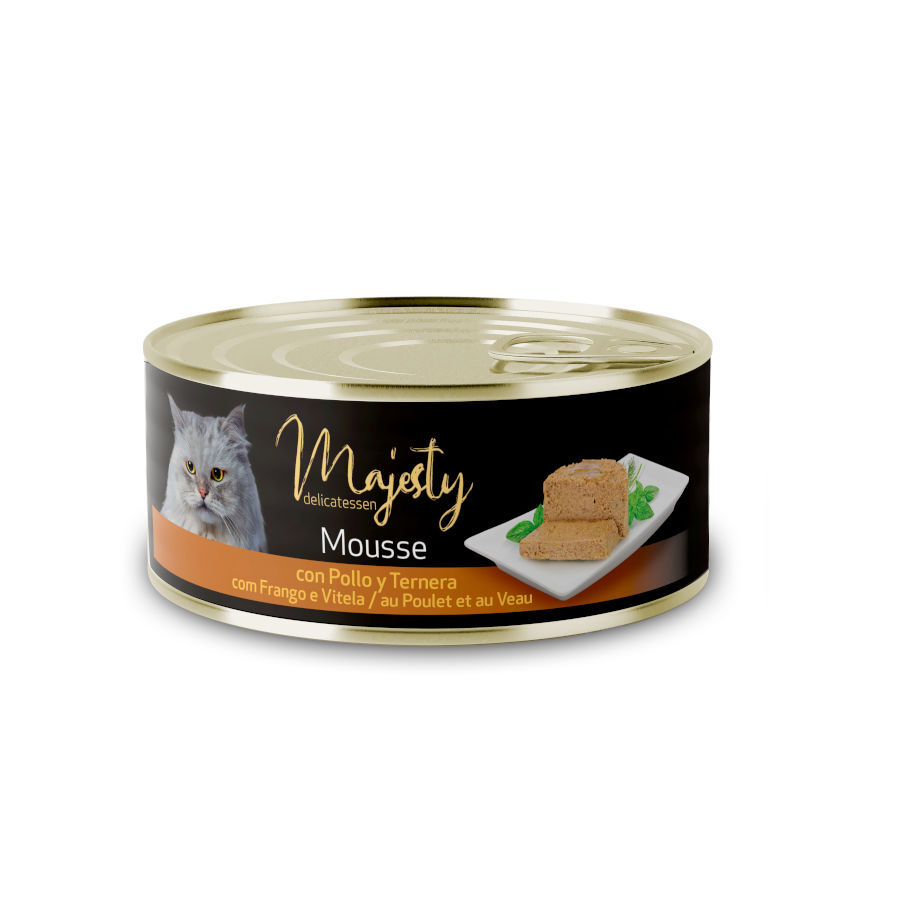 Majesty Adult Mousse de Pollo y Ternera lata para gatos thumbnail