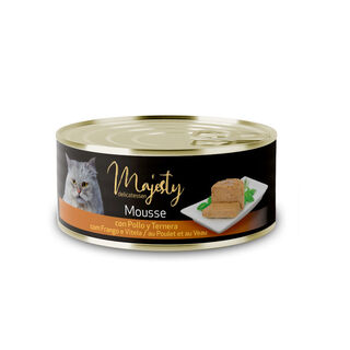 Majesty Adult Mousse de Pollo y Ternera lata para gatos